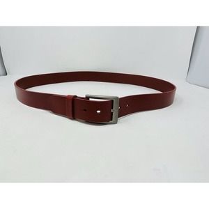 Buffway Minimalist 1.5" Full Grain Leather Belt Men Metal Buckle Rio Red Size 46